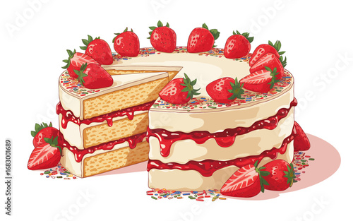 Digital illustration of a decadent lay for banner or advertisement