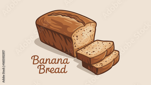 Digital illustration of a sliced banana fruit