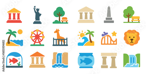 Colorful Tourism Icons