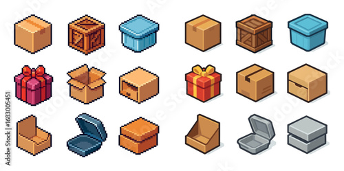 Colorful Pixel Art Boxes