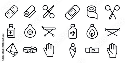 Minimalist First Aid Icons