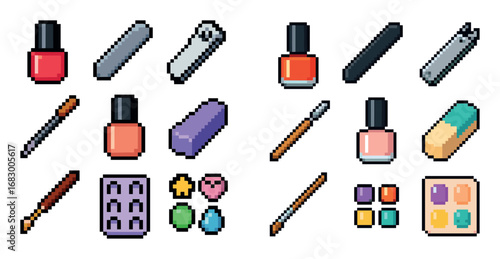 Pixel Art Nail Icons