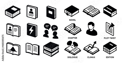 Isometric Literature Icons