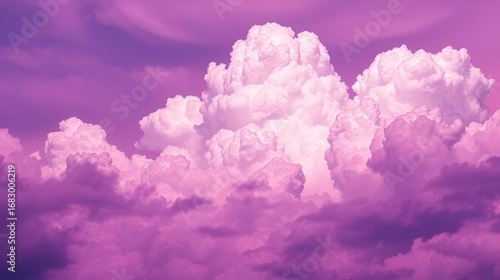 Abstract fantasy landscape purple Cumulus clouds aesthetic background