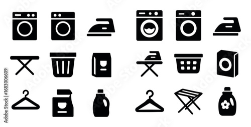 Laundry Icons Set