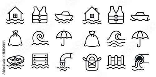 Flood Disaster Icons