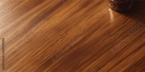 High gloss polished wood with warm golden shine and natural grain texture perfect for natural background design  