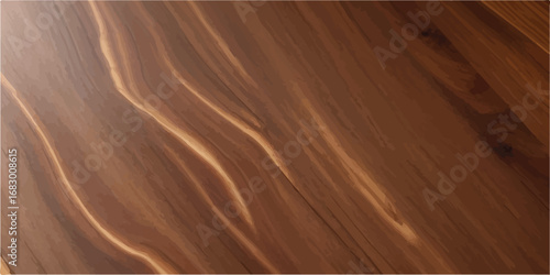 Glossy polished wooden surface with golden brown glow and elegant natural grain background for interior design  