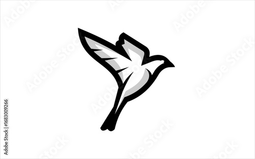 Flying Bird Outline Design Wildlife Feather Graphic Design Silhoutte Black Colored Background Inspiration