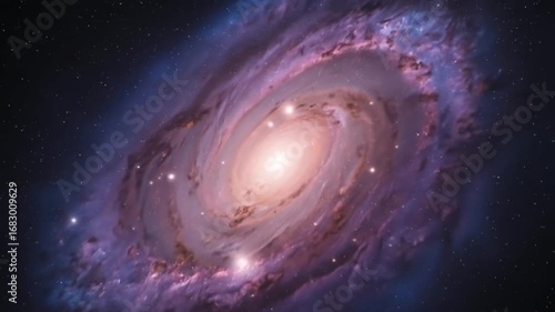 A galaxy spinning in outer space.