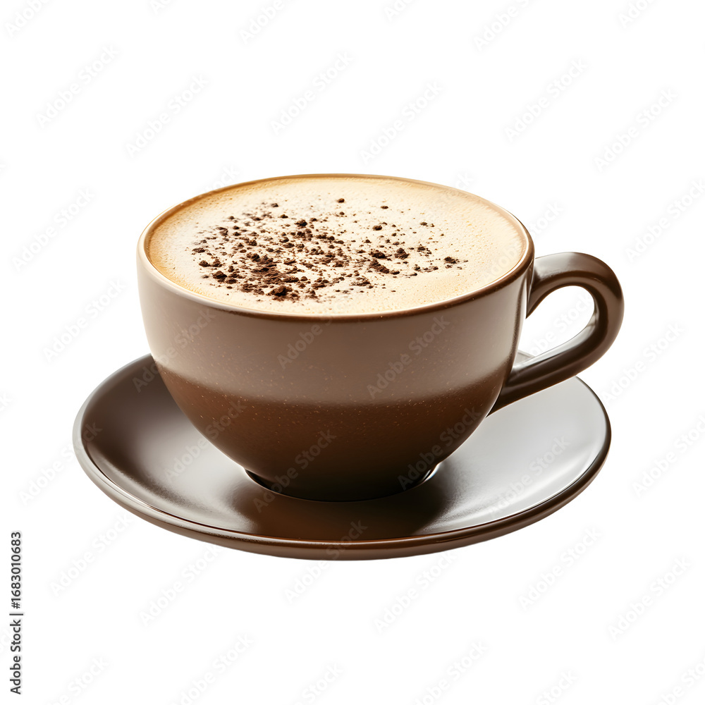 Fototapeta premium Savoring Frothy Espresso Delights in Cozy Interior