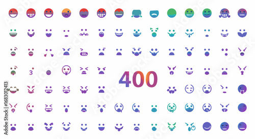 Vibrant collection of diverse emoji faces expressing a wide spectrum of emotions and reactions perfect for digital communication and design projects