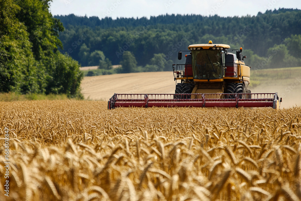 Obraz premium Tractor for agriculture in the field Generative AI