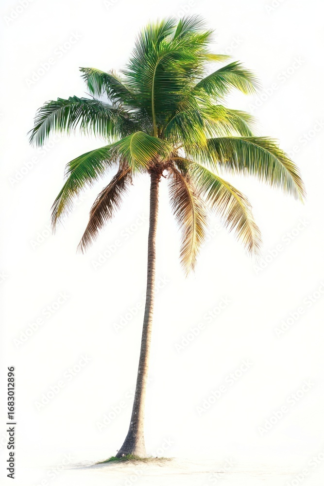Obraz premium Bended palm tree arecaceae landscape tropical.