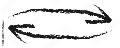 Crayon hand drawn arrow icon. Pencil and brush scribbles sketch. Grunge charcoal textured doodle. Chalk mark element