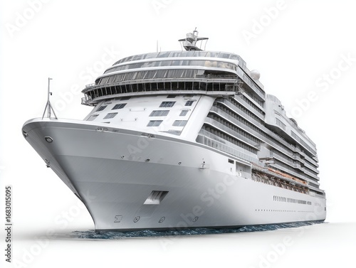 Wallpaper Mural A modern cruise ship, sleek and gray, is presented against a plain white background. Torontodigital.ca