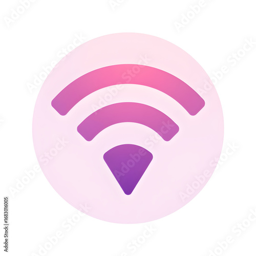 Wireless Connectivity Icon: The clean, vibrant illustration features a wireless internet signal icon, with radiating arcs, set against a softly gradient background.