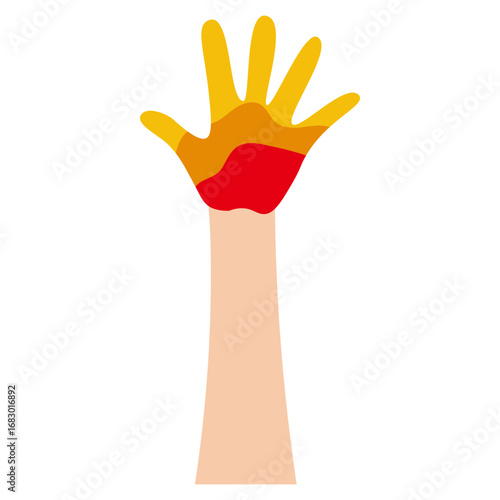 Colorful Painted Children Hands Vector – Creative Kids Art and Craft Illustration Pack