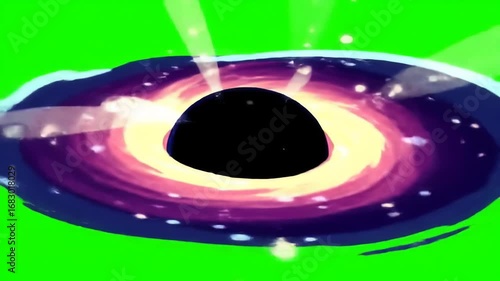 Cartoon Black Hole Animation on Green Screen