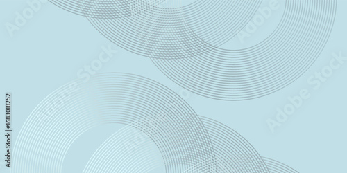 Modern abstract background. Glossy white gradient circle lines. Minimal geometric pattern. Simple graphic elements. Futuristic concept. Suitable for cover, poster, banner, brochure.