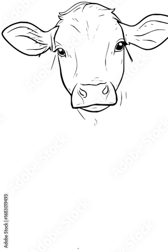 Charming cow face illustration brings rustic charm and natural appeal to your designs