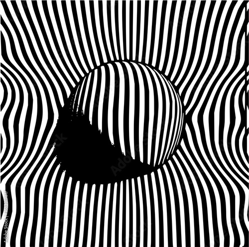 Mind-bending optical illusion with a spherical distortion creating a captivating visual experience