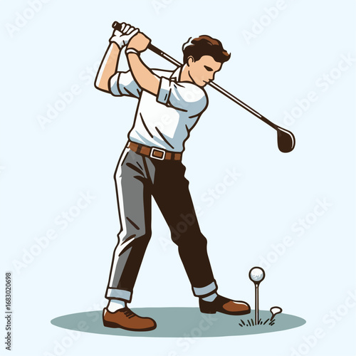 golfer hitting golf ball