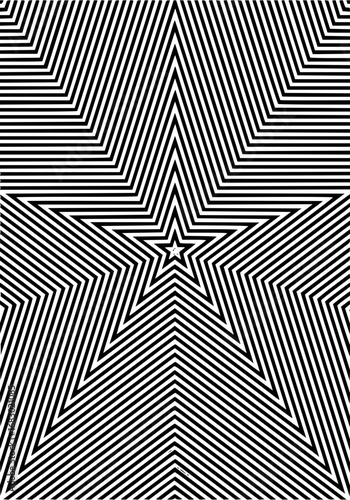 Mesmerizing optical illusion star pattern with dynamic geometric lines creating depth and motion