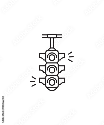 traffic light icon, vector best line icon.