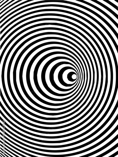 Mesmerizing optical illusion plunges viewer into hypnotic vortex of black and white circles