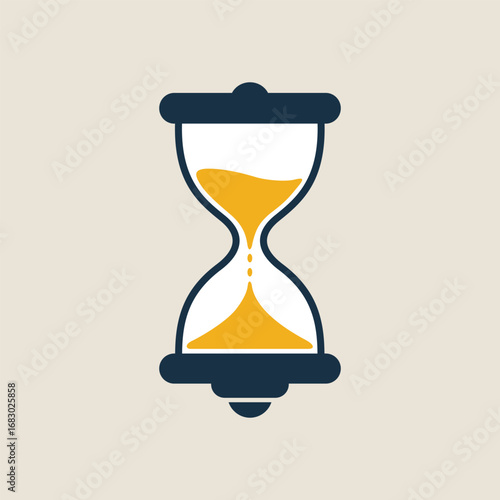 Classic Hourglass Illustration Symbolizing Time Management Deadline Urgency and the Passage of Time Depicting a Countdown