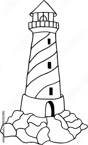 Iconic lighthouse guiding ships safely at sea, a beacon of hope and maritime navigation.
