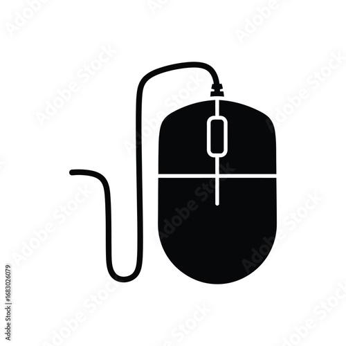Simple Computer Mouse Icon Symbol for Technology and Digital Interaction