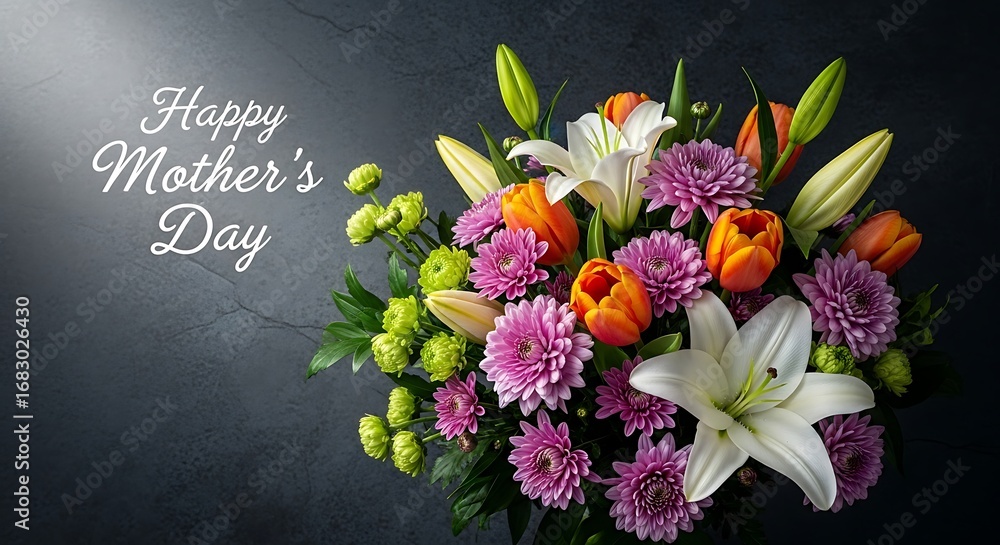 Fototapeta premium Celebrating Mom with a Beautiful Floral Arrangement