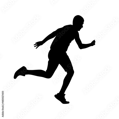 Runner Silhouette Across Post-Apocalyptic Fiery Landscape, Hope and Resilience in Gritty Realistic Survival Scene