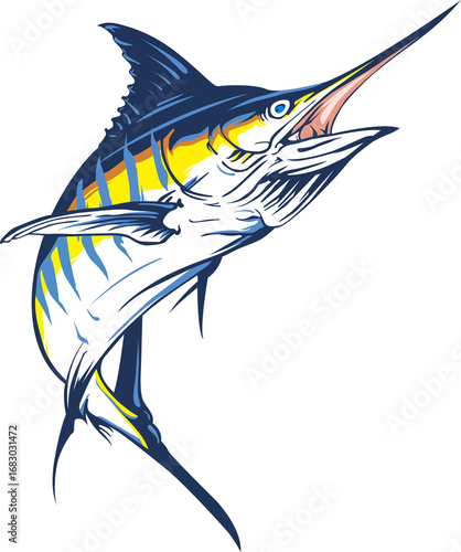 Obraz na plátne illustration of a fish whose created from Corel Draw