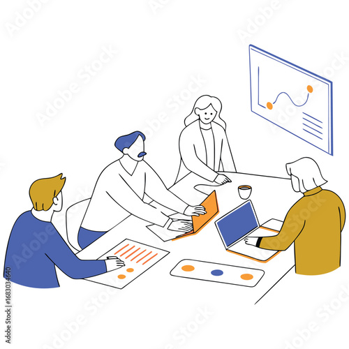 Team Conference Call Vector Design