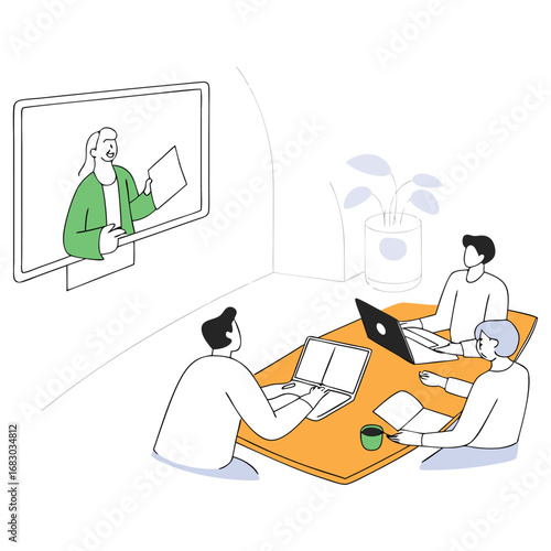 Business Communication Video Call Clipart
