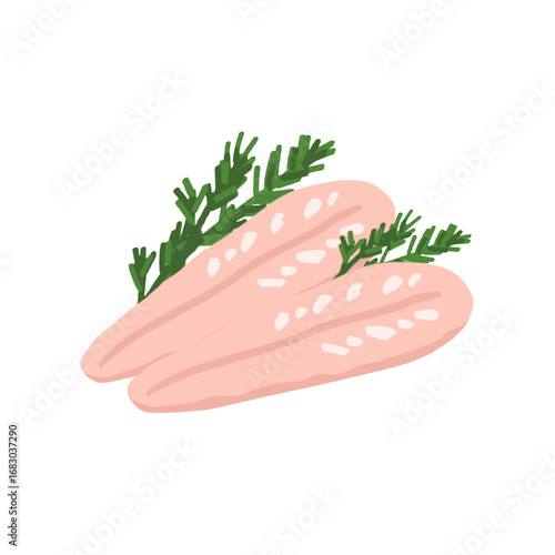 シンプルな鶏ささみのイラスト