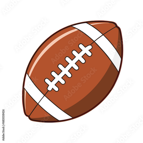 American football ball brown white laces vector