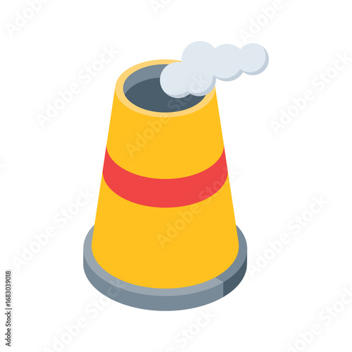 A premium isometric icon of brick chimney top