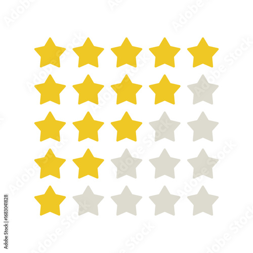 Ranking stars set vector icon