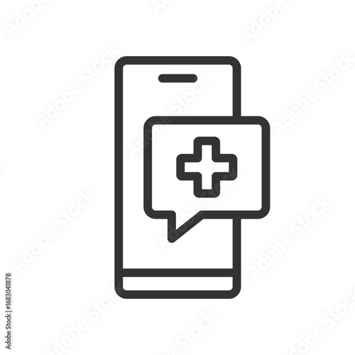 Telemedicine call outline vector icon