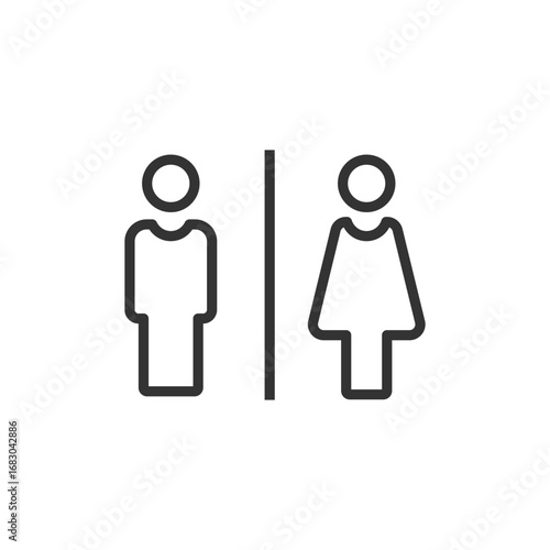 WC toillet outline vector icon