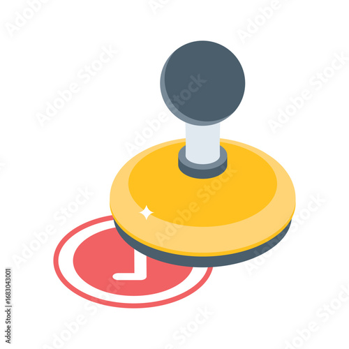 Visually appealing isometric icon of approval stamp badge