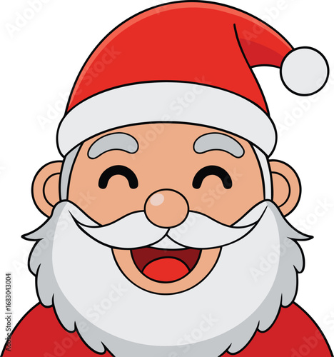 Adorable kawaii Santa Claus vector illustration. Perfect for adding a cute and festive touch to your Christmas designs. This kawaii Santa is sure to bring a smile!