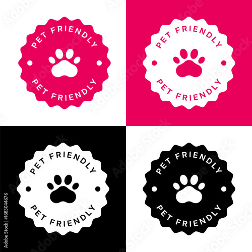 Pet friendly round vector badges