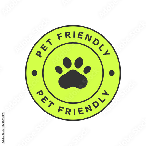 Pet animal friendly round vector sign