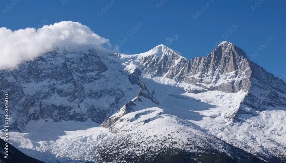 Fototapeta premium Majestic snow-capped mountains under a clear sky. 9