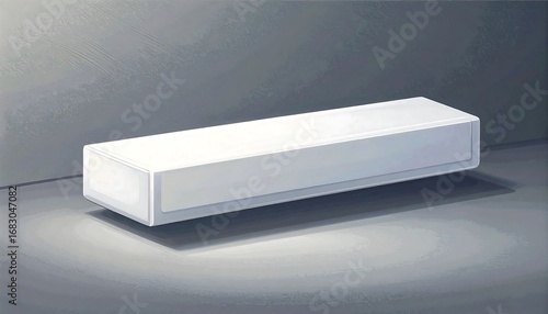 White rectangular display podium